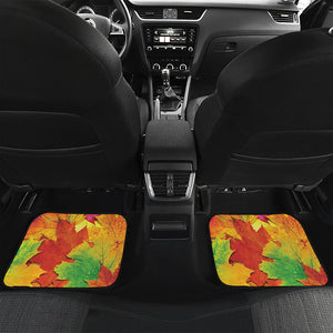 Autumn Maple Leaves Print Front and Back Car Floor Mats