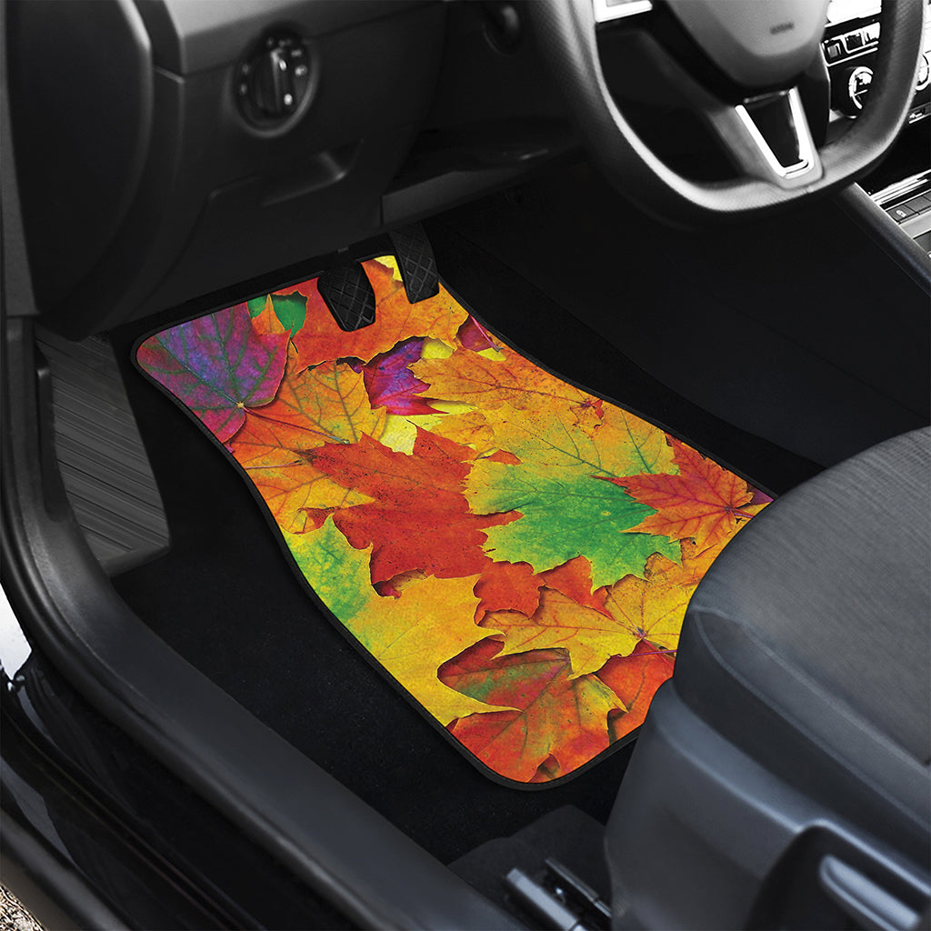 Autumn Maple Leaves Print Front and Back Car Floor Mats