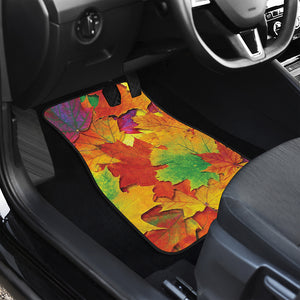 Autumn Maple Leaves Print Front and Back Car Floor Mats