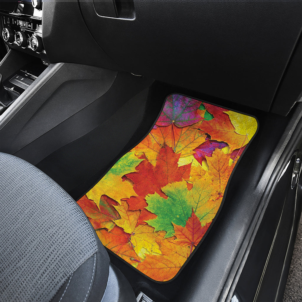 Autumn Maple Leaves Print Front and Back Car Floor Mats