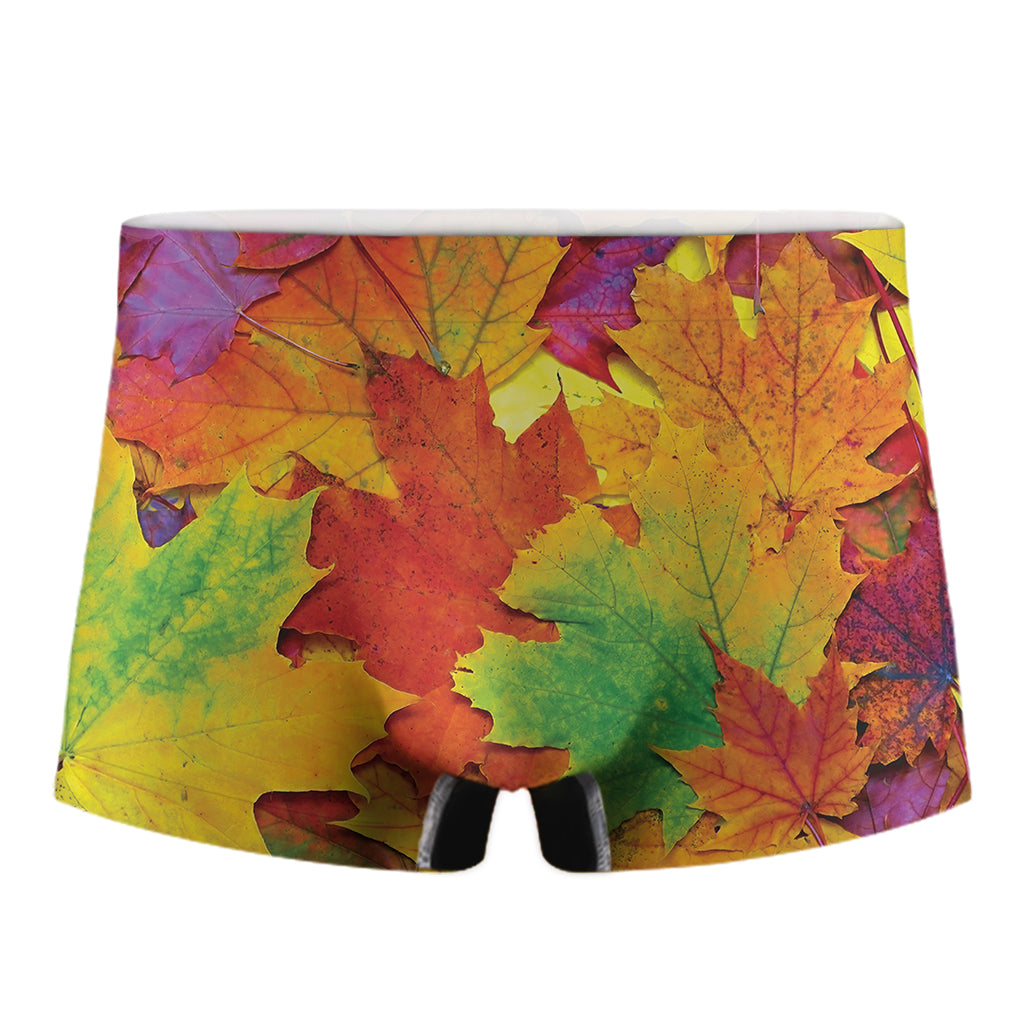 Autumn Maple Leaves Print Men's Boxer Briefs