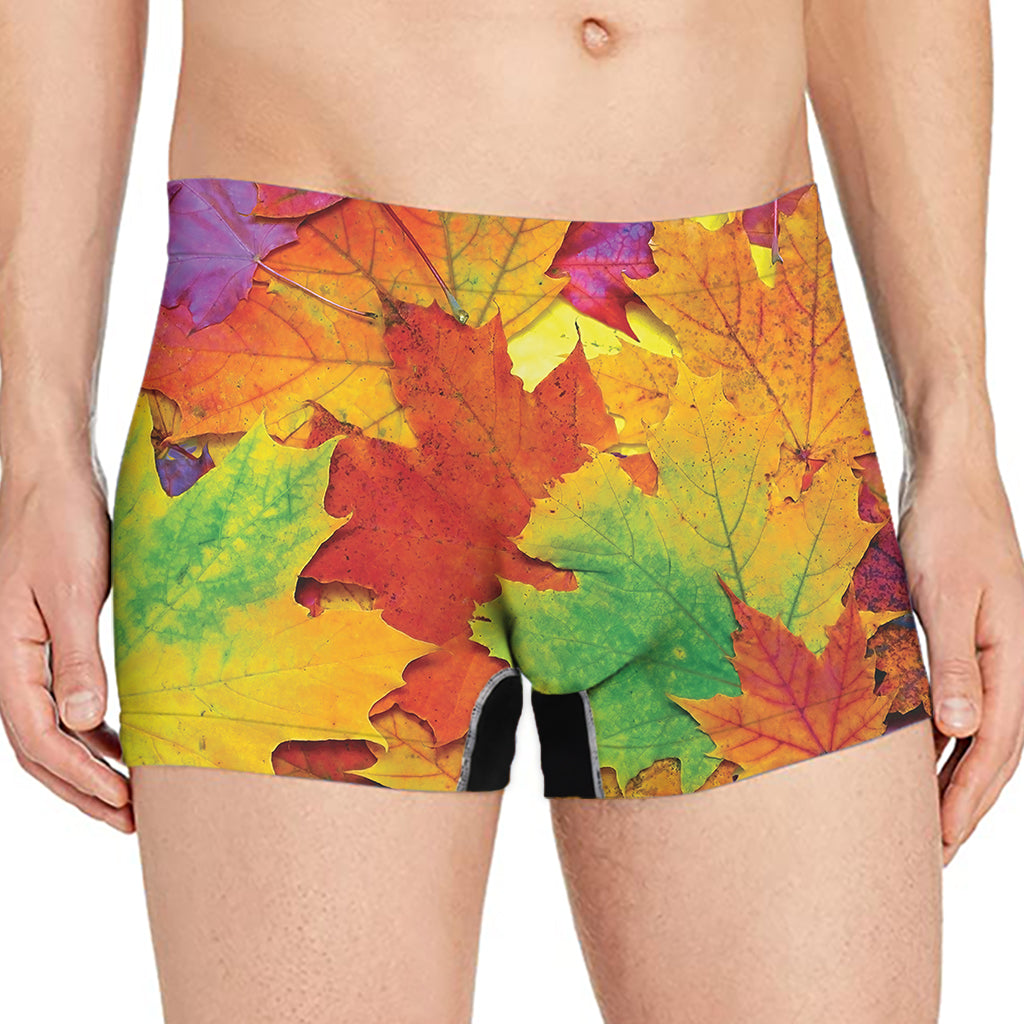 Autumn Maple Leaves Print Men's Boxer Briefs