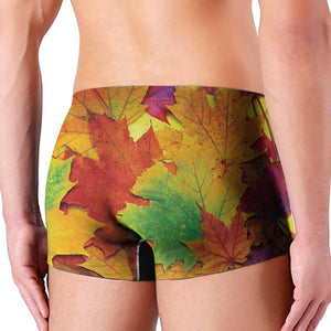 Autumn Maple Leaves Print Men's Boxer Briefs