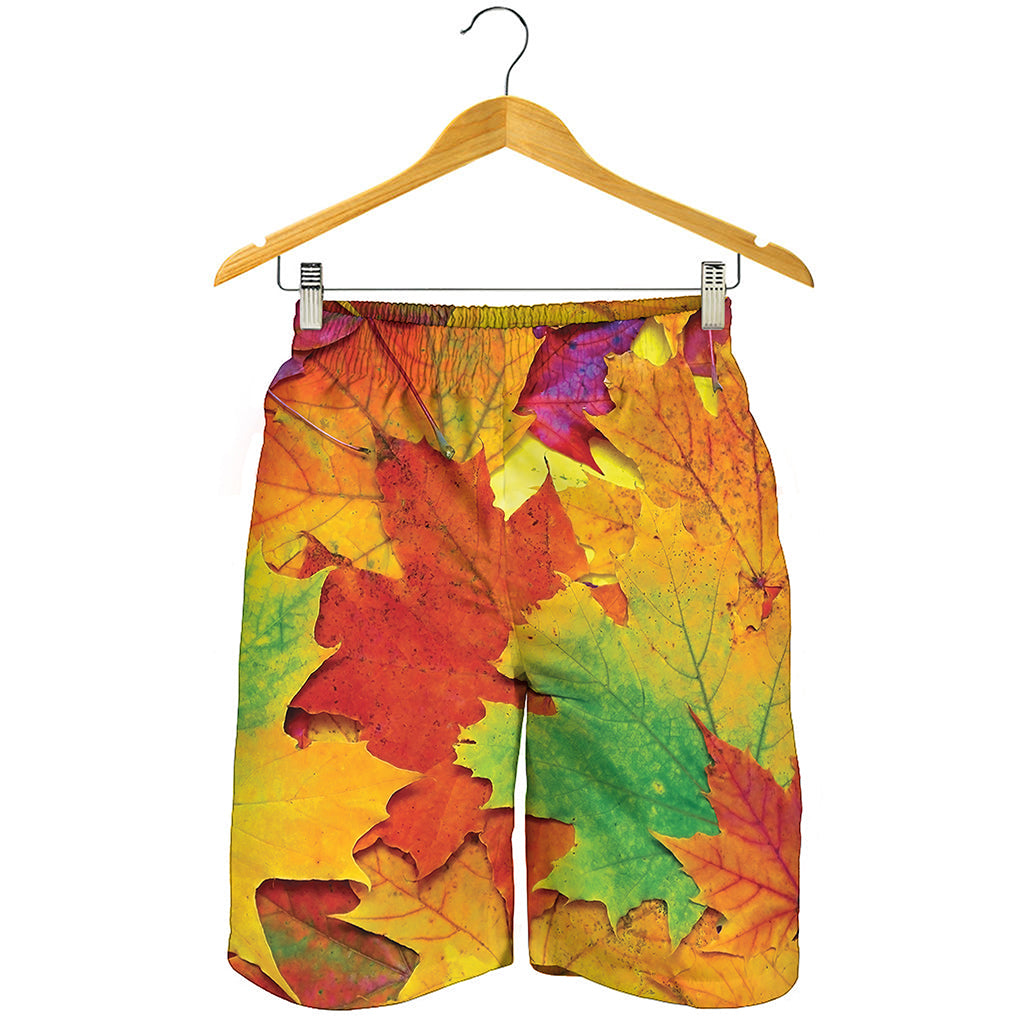 Autumn Maple Leaves Print Men's Shorts