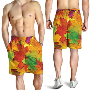 Autumn Maple Leaves Print Men's Shorts