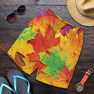 Autumn Maple Leaves Print Men's Shorts