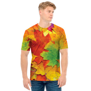 Autumn Maple Leaves Print Men's T-Shirt