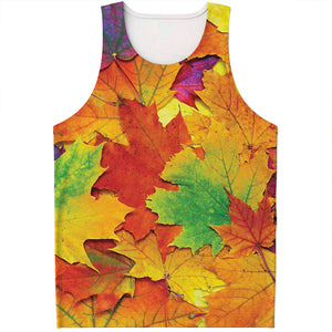 Autumn Maple Leaves Print Men's Tank Top