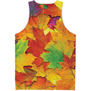 Autumn Maple Leaves Print Men's Tank Top