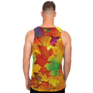 Autumn Maple Leaves Print Men's Tank Top