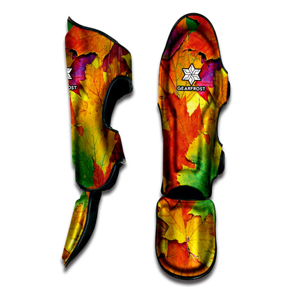 Autumn Maple Leaves Print Muay Thai Shin Guard