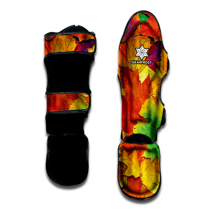 Autumn Maple Leaves Print Muay Thai Shin Guard