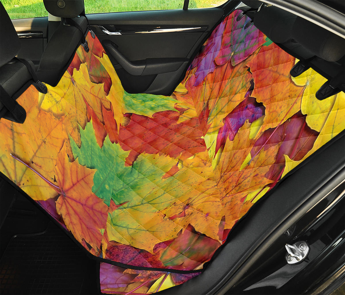 Autumn Maple Leaves Print Pet Car Back Seat Cover