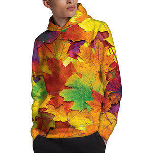 Autumn Maple Leaves Print Pullover Hoodie