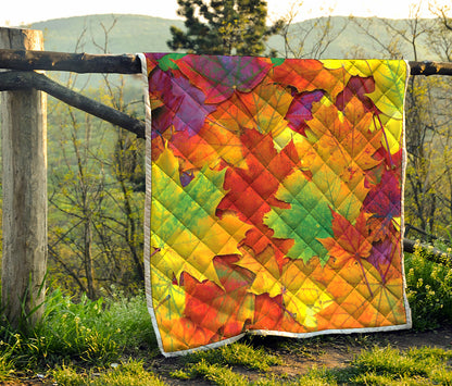Autumn Maple Leaves Print Quilt