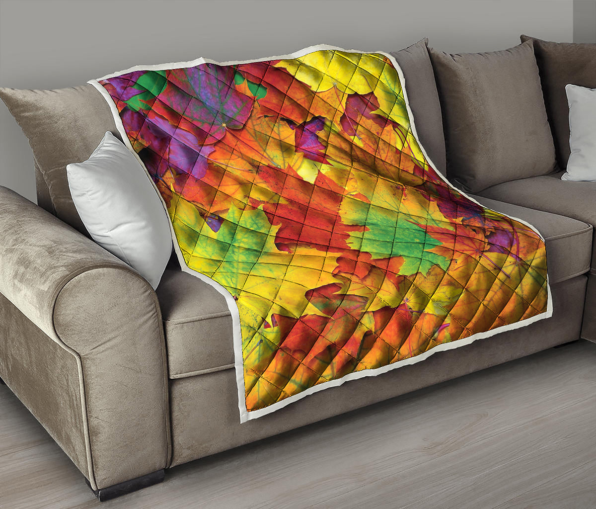 Autumn Maple Leaves Print Quilt