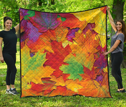 Autumn Maple Leaves Print Quilt