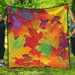 Autumn Maple Leaves Print Quilt