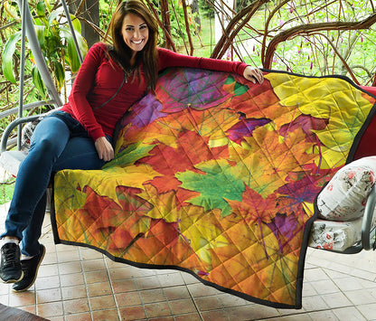 Autumn Maple Leaves Print Quilt