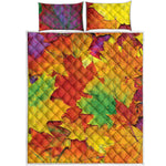 Autumn Maple Leaves Print Quilt Bed Set