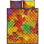 Autumn Maple Leaves Print Quilt Bed Set