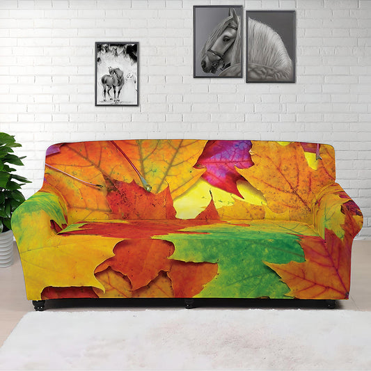 Autumn Maple Leaves Print Sofa Cover