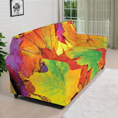 Autumn Maple Leaves Print Sofa Cover