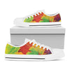 Autumn Maple Leaves Print White Low Top Shoes