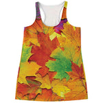 Autumn Maple Leaves Print Women's Racerback Tank Top