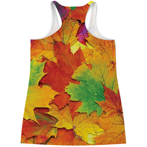 Autumn Maple Leaves Print Women's Racerback Tank Top