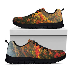 Autumn Mountain Print Black Sneakers