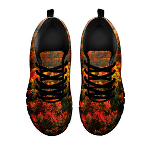 Autumn Mountain Print Black Sneakers