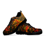 Autumn Mountain Print Black Sneakers