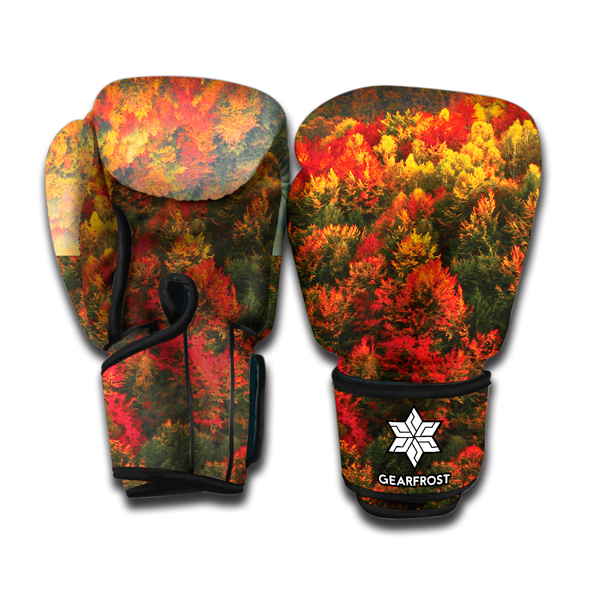 Autumn Mountain Print Boxing Gloves