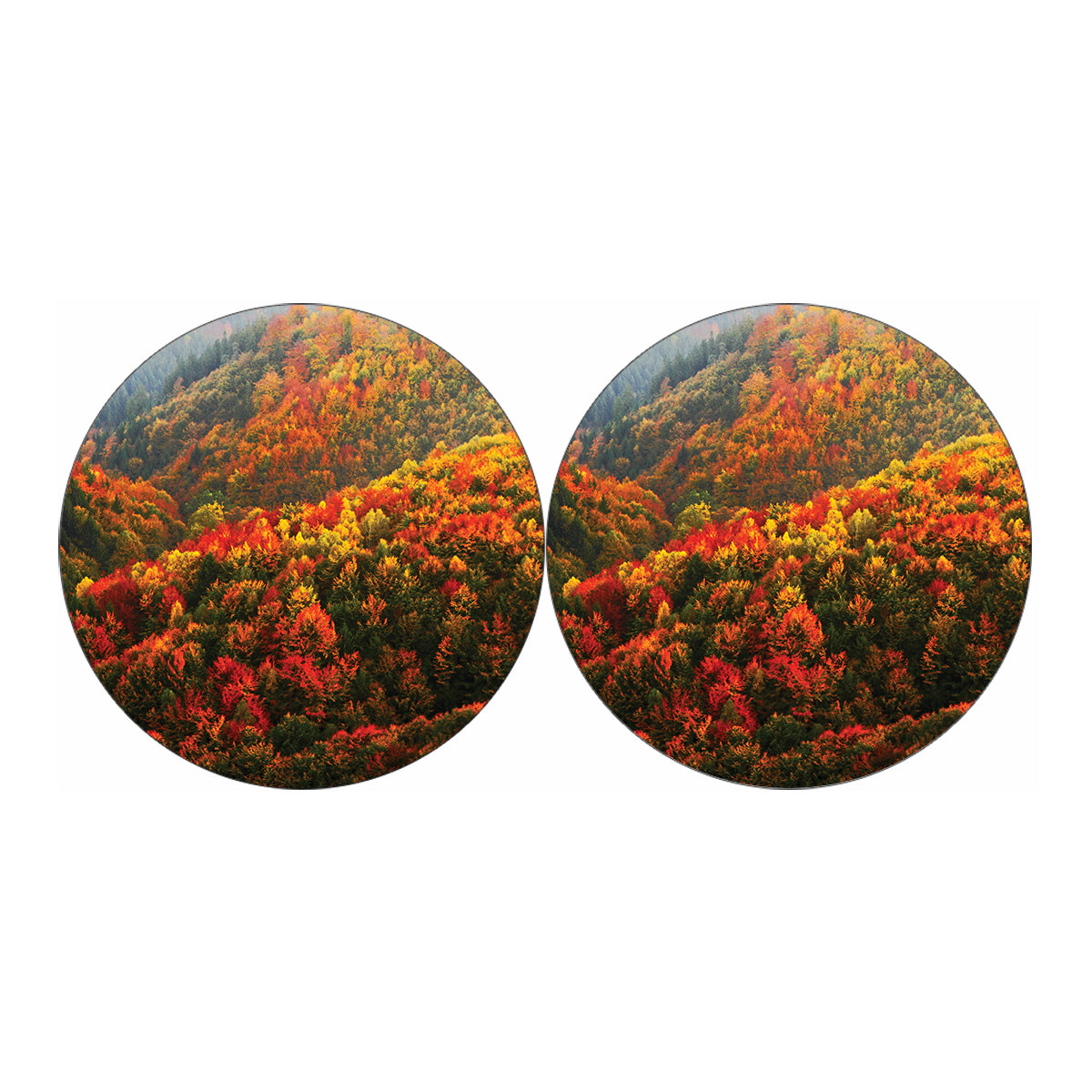 Autumn Mountain Print Car Coasters