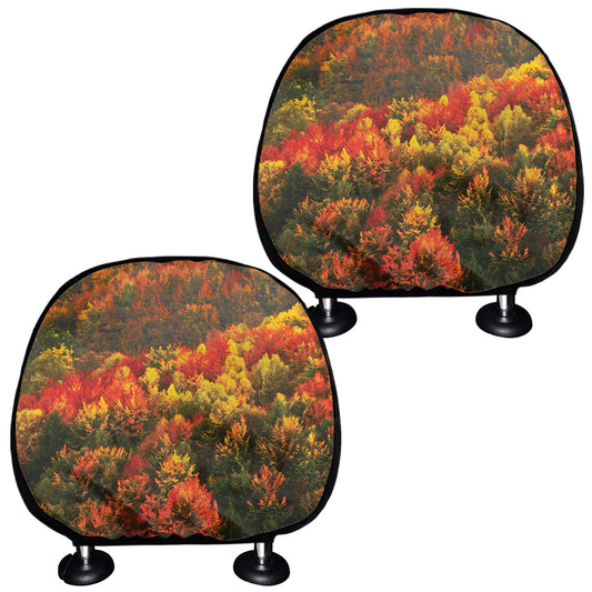 Autumn Mountain Print Car Headrest Covers