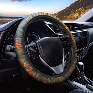 Autumn Mountain Print Car Steering Wheel Cover