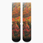 Autumn Mountain Print Crew Socks