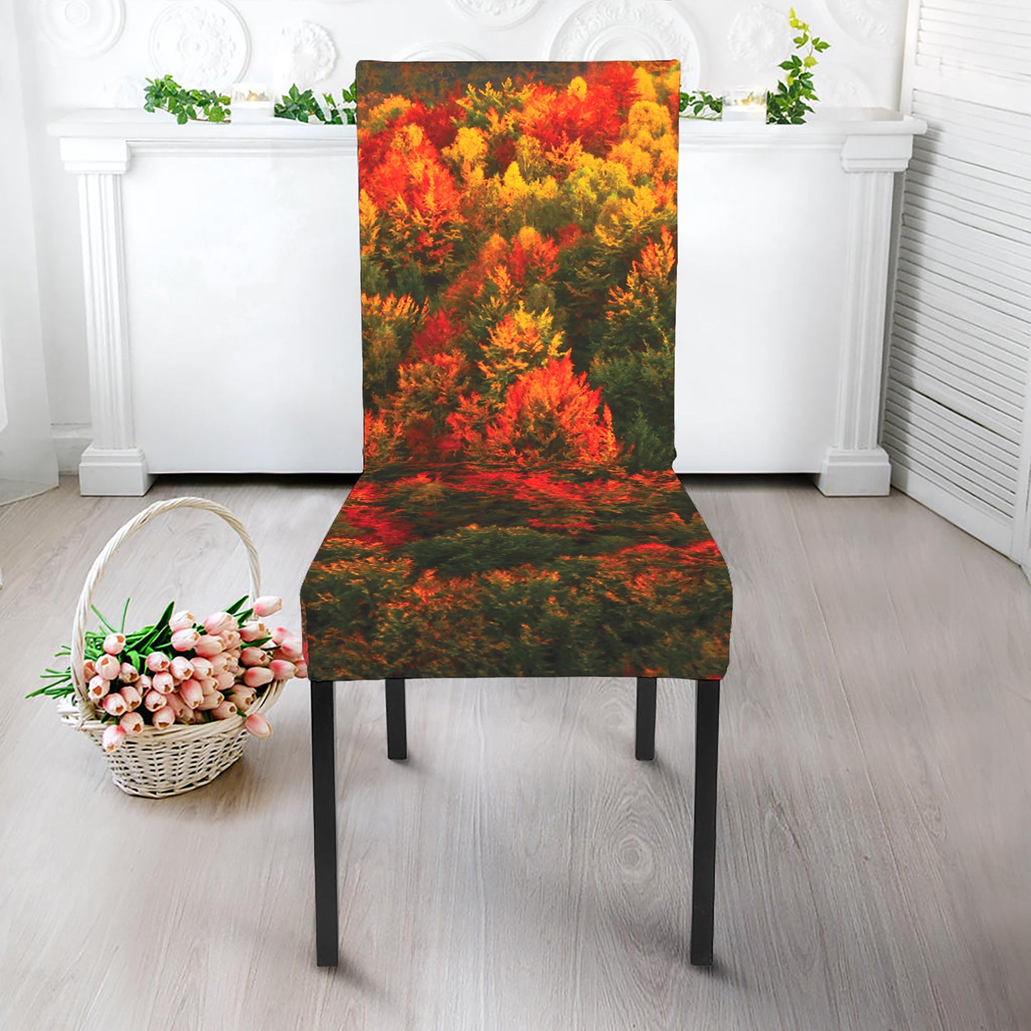 Autumn Mountain Print Dining Chair Slipcover