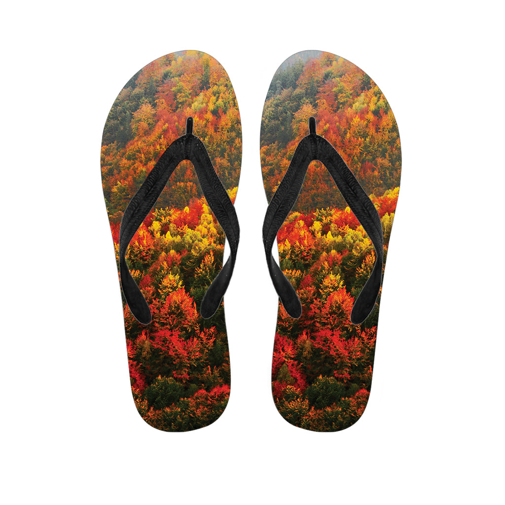 Autumn Mountain Print Flip Flops