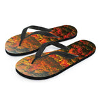 Autumn Mountain Print Flip Flops