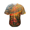 Autumn Mountain Print Men's Baseball Jersey