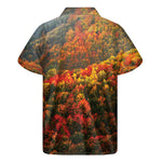 Autumn Mountain Print Men's Short Sleeve Shirt