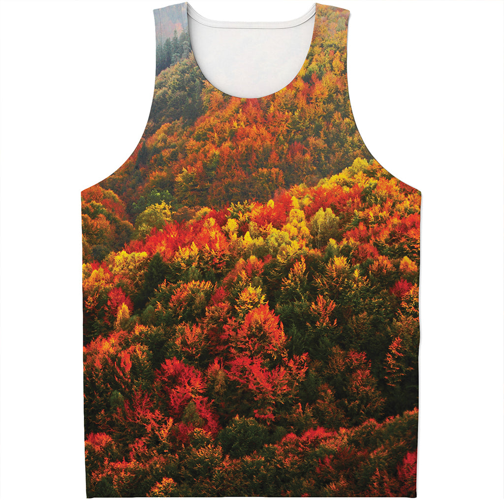 Autumn Mountain Print Men's Tank Top