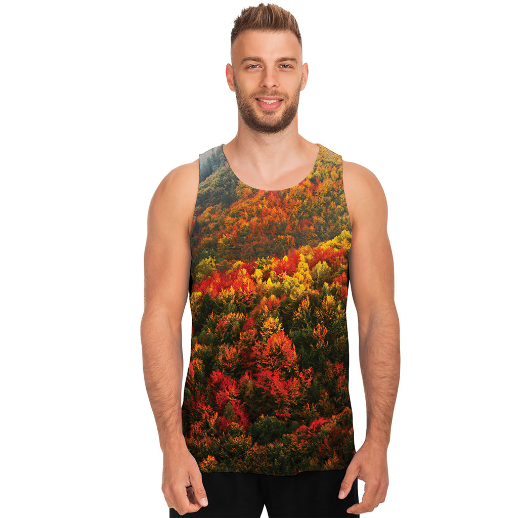 Autumn Mountain Print Men's Tank Top