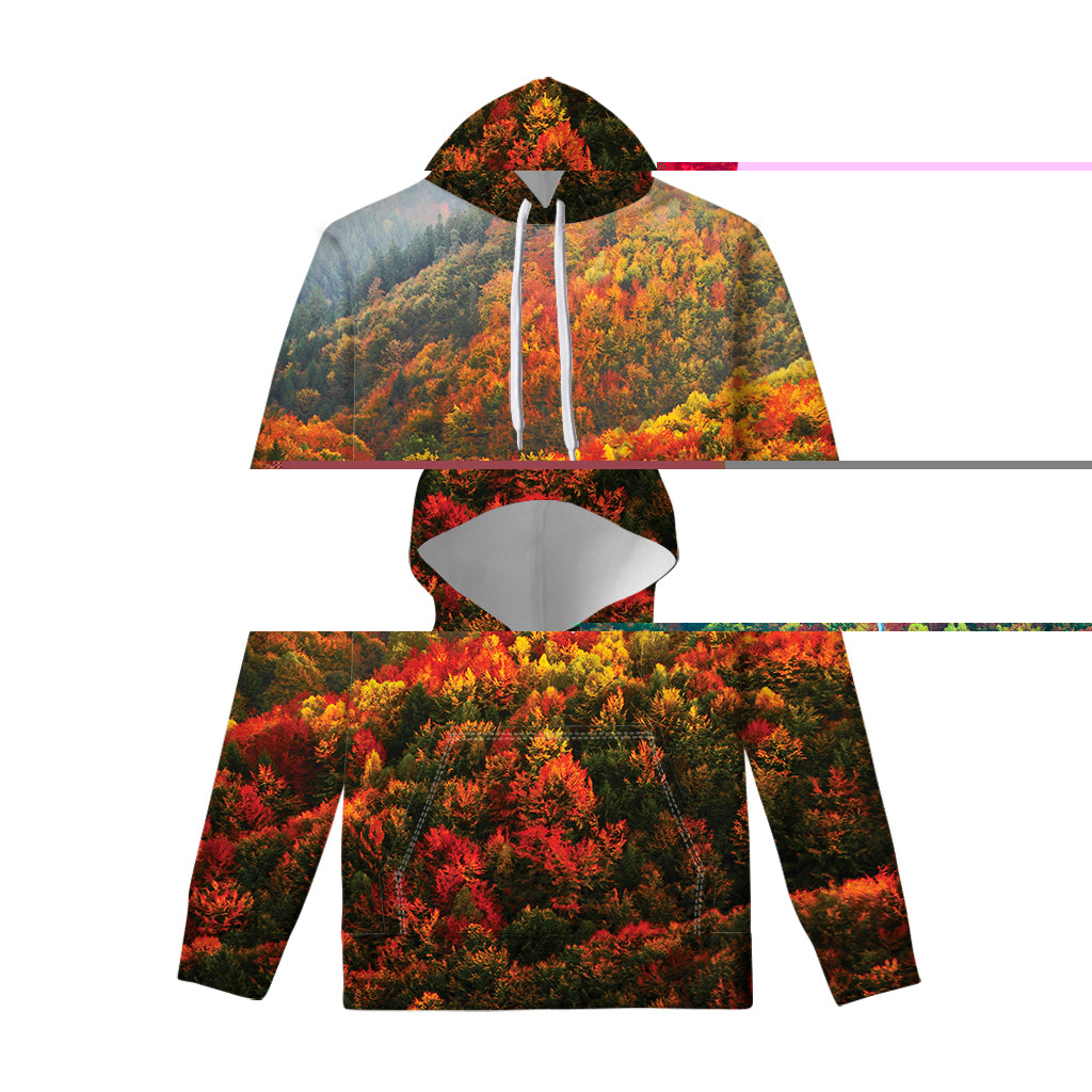 Autumn Mountain Print Pullover Hoodie