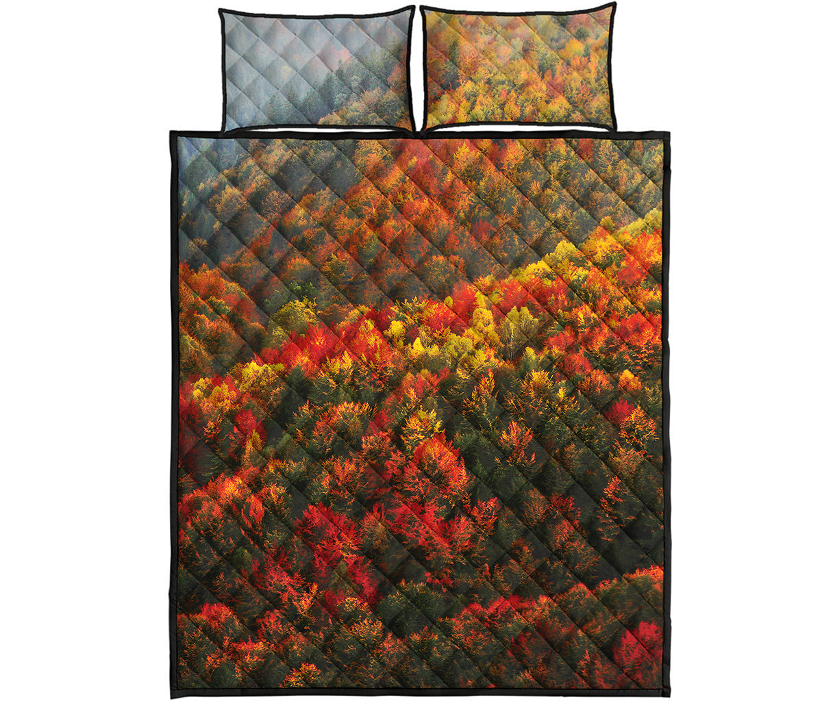 Autumn Mountain Print Quilt Bed Set