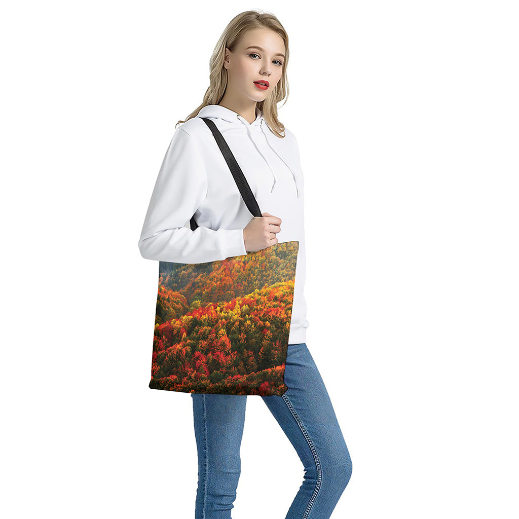 Autumn Mountain Print Tote Bag