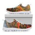 Autumn Mountain Print White Running Shoes