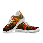 Autumn Mountain Print White Sneakers